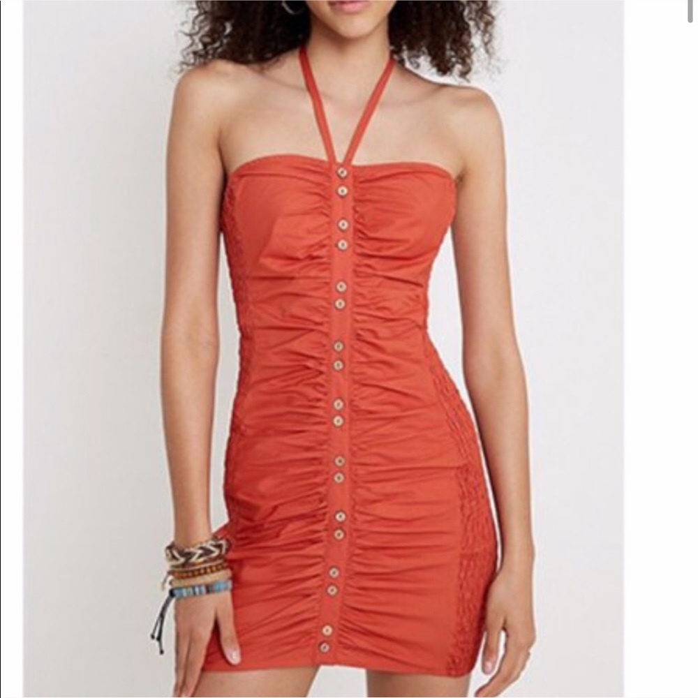 NWT Free People Hold On Mini Dress Red Rust XS